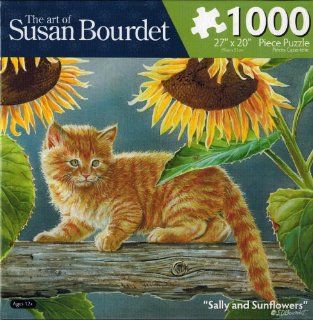 The Art of Susan Bourdet "Sally and Sunflowers" Jigsaw Puzzle Toys & Games