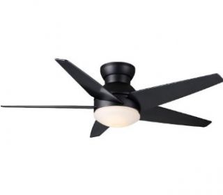Casablanca Fans C30G11L Isotope   52" Flush Mount Ceiling Fan with Integrated Light, Snow White Finish with Hi Gloss Snow White Blade Finish with Etched White Glass    