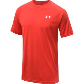 UNDER ARMOUR Mens Tech Short Sleeve T Shirt   Size Medium, Red/white