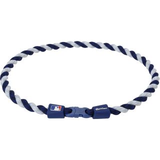 PHITEN MLB Tornado Titanium Necklace   Size 22, Navy/white