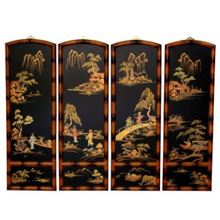 Ching Wall Plaques in Black (Set of 4)