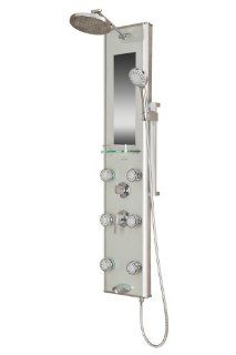 PULSE 1013 GL ShowerSpas Silver Glass Shower Panel   Kihei II Shower Spas   Shower Towers  