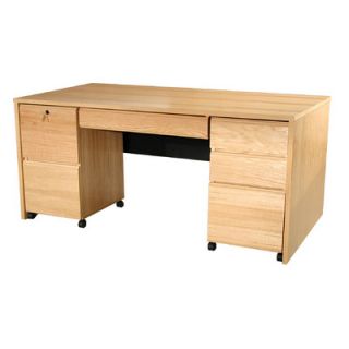 Rush Furniture Modular Real Oak Wood Veneer 67 W Panel Executive Desk