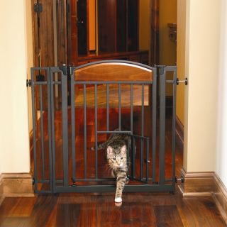 Design Studio Walk Through Pet Gate with Small Pet Door