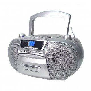 Supersonic SC 727 Portable CD Player with Cassette/Recorder & AM/FM Radio  Silver  Cassette Player Products   Players & Accessories
