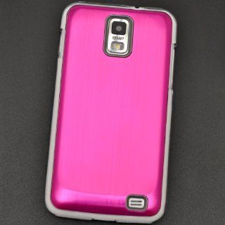 Samsung Galaxy S2 Skyrocket i727 AT&T Pink Brush Scratch Resistance Anodized Coating Aluminum with Modern Reflection design Clip on Protector Case + TransmobileUSA Premium Screen Film Protector Cell Phones & Accessories