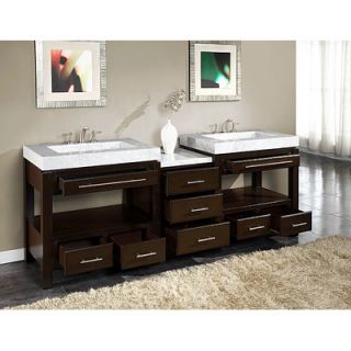Silkroad Exclusive Stanton 92” Double Sink Cabinet Bathroom Vanity