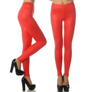 Fashion Chic pant Snake skin embossed leggings Red Regular Size PCS1015