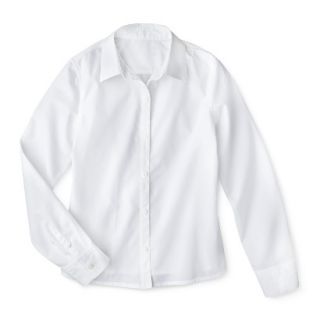 Cherokee Girls School Uniform Long Sleeve Blouse   White S