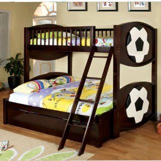 Olympic Soccer Theme Full/Twin Combo Size Bunk Bed w/ Trundle Home & Kitchen