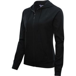 CHAMPION Womens Favorite Full Zip Hooded Jacket   Size L, Black