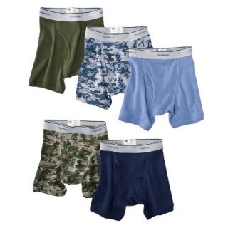 Fruit Of The Loom Boys 5 pack Prints and Solids Boxer Briefs   Multicolor L