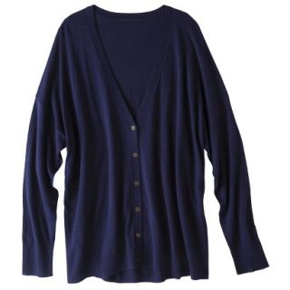 Pure Energy Womens Plus Size Long Sleeve Cardigan Sweater   Navy 2X