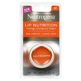 Neutrogena Lip Nutrition Balm, Mango Moisture 30, 0.18 Ounce (5.2 g) (Pack of 2)  Lip Balms And Moisturizers  Beauty