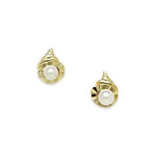 Jewelryweb Fancy Genuine Pearl Stud Earrings