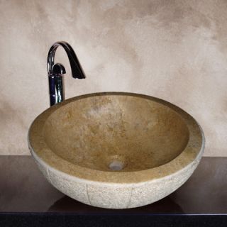 Yosemite Home Decor Maci Hand Carved Round Vessel Bathroom Sink   MACI