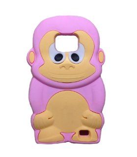 BYG Pink 3D Cartoon Monkey Soft Shell Case Cover for SAMSUNG GALAXY S2 i9100 + Gift 1pcs Phone Radiation Protection Sticker Cell Phones & Accessories