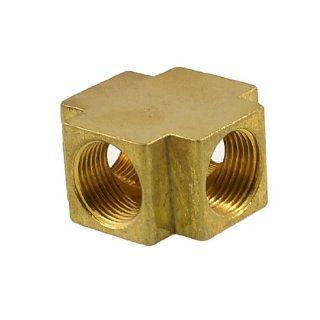Brass PT 3/8" Thread 4 Ways Cross Connector Pipe Adapter Coupler Industrial Air Cylinder Accessories
