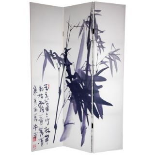Oriental Furniture 72 Double Sided Bamboo Calligraphy 3 Panel Room