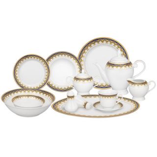 Lorren Home Trends Iris 57 Piece Porcelain Dinnerware Set