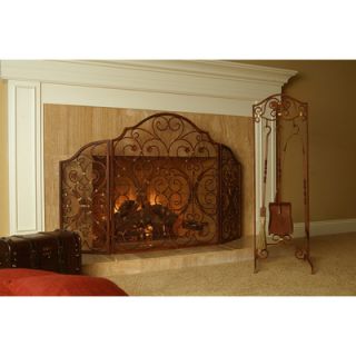 SPI Home Provincial 3 Panel Iron Fireplace Screen