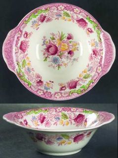 Johnson Brothers Dorchester Lugged Cereal Bowl, Fine China Dinnerware   Pink/Mul