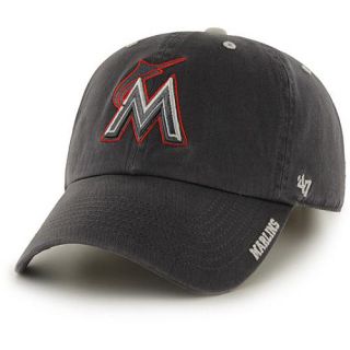 47 BRAND Mens Miami Marlins Charcoal Ice Clean Up Adjustable Cap   Size