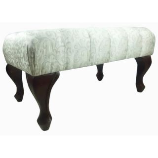 NOYA USA Classic Floral Print Tufted Bench Ottoman with Carved Leg