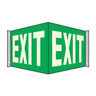 Exit Sign, 7 x 20In, WHT/GRN, Exit, ENG, Text   Commercial Lighted Exit Signs  