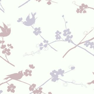 York Wallcoverings Silhouettes Cherry Blossom and Birds Wallpaper