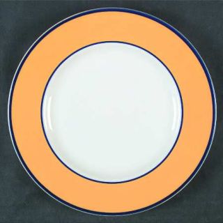 Pagnossin Spa Orange (Blue Trim & Verge) Salad Plate, Fine China Dinnerware   Or