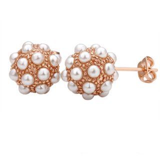 Ball Earring 18K gold plated earring Fashion jewelry nickel free plating platinum Rhinestone Rose gold Stud Earrings Jewelry