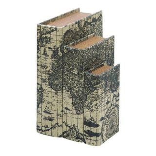 Woodland Imports Ancient World Map Book Box (Set of 3)