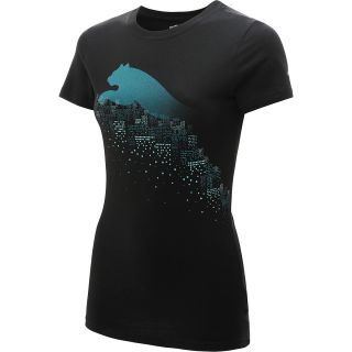 PUMA Womens Graphic Short Sleeve T Shirt   Size Xl, Black/blue