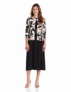 Jessica Howard Women's 3/4 Sleeve Print Jacket Dress, Floral/Multi, 6