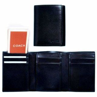 Coach Wallet Trifold Black for Men   Water Buffalo Brand New  Expanding Wallets 