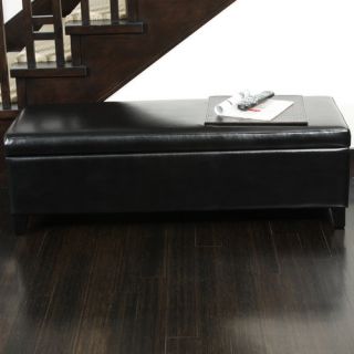Home Loft Concept York Bonded Leather Storage Ottoman Bench