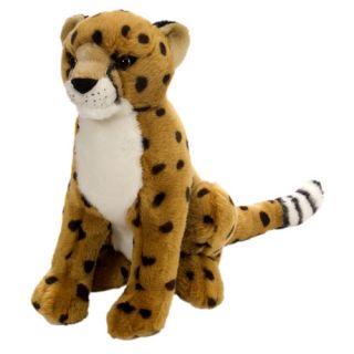 Realistic Sitting Cheetah Plush Animal
