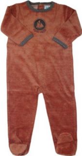 TWIN BOATS Baby Boys Velour Stretchie Pajamas   CP A 735 B   Orange, 6 Months Clothing