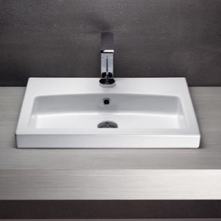GSI Collection Losagna Rectangular Stylish Ceramic Bathroom Sink   GSI
