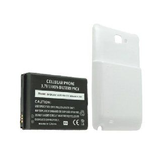 Extended Li Ion Battery & White Door Samsung GALAXY Note SGH i717 3800mAh Cell Phones & Accessories
