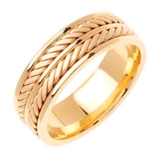 Beverly Diamonds Rose and yellow gold MENS 14K 2 TONE WEDDING BAND RING   3.5 Jewelry