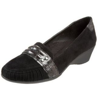 VANELi Women's Kipper Wedge Moccasin,Black,6 M US Shoes