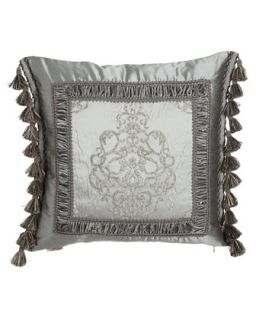 Silk Framed Pillow w/ Side Tassels, 20Sq.