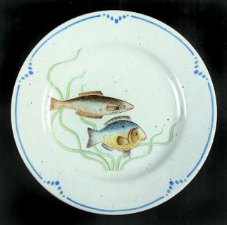 Fitz & Floyd La Mer Bread & Butter Plate, Fine China Dinnerware   Blue Band,Vari