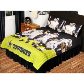 Sports Coverage Play Action Cowboys Twin/Full Quilt Set
