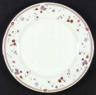 Mikasa Aries Dinner Plate, Fine China Dinnerware   Orange&Pink Floral Rim,Beaded