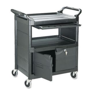 Rubbermaid Commercial Utility Cart with Locking Doors