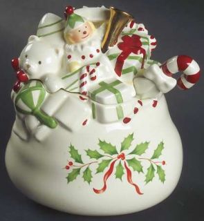 Lenox China Holiday (Dimension) Figurine Sugar Bowl & Lid w/Spoon, Fine China Di