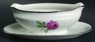 Embassy (American) Emb6 Gravy Boat with Attached Underplate, Fine China Dinnerwa